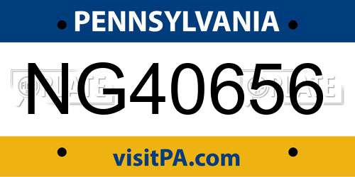 NG40656 Pennsylvania License Plate