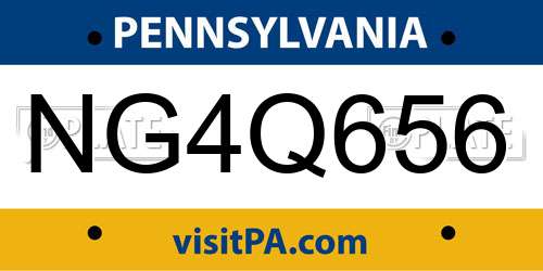 NG4Q656 Pennsylvania License Plate