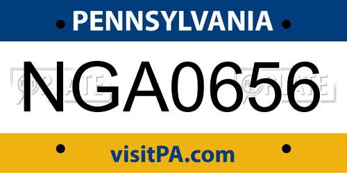 NGA0656 Pennsylvania License Plate