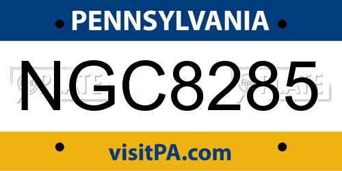 NGC8285 Pennsylvania License Plate