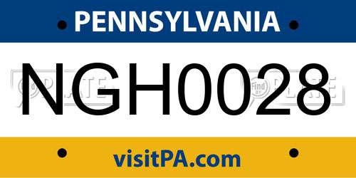 NGH0028 Pennsylvania License Plate