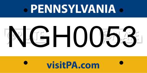NGH0053 Pennsylvania License Plate
