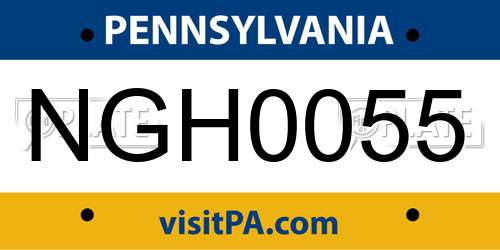 NGH0055 Pennsylvania License Plate