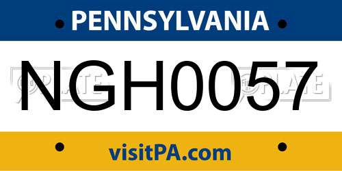 NGH0057 Pennsylvania License Plate