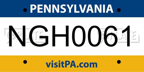 NGH0061 Pennsylvania License Plate
