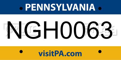 NGH0063 Pennsylvania License Plate