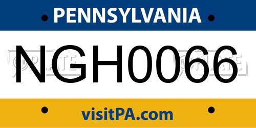 NGH0066 Pennsylvania License Plate