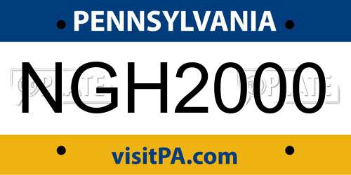 NGH2000 Pennsylvania License Plate