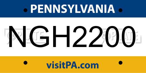 NGH2200 Pennsylvania License Plate