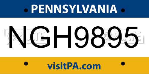 NGH9895 Pennsylvania License Plate