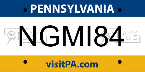 NGMI84 Pennsylvania License Plate