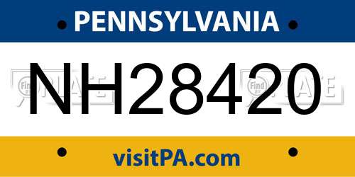 NH28420 Pennsylvania License Plate