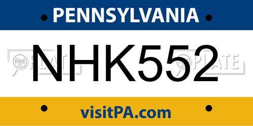 NHK552 Pennsylvania License Plate