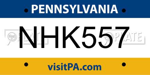 NHK557 Pennsylvania License Plate