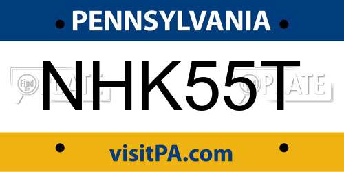 NHK55T Pennsylvania License Plate