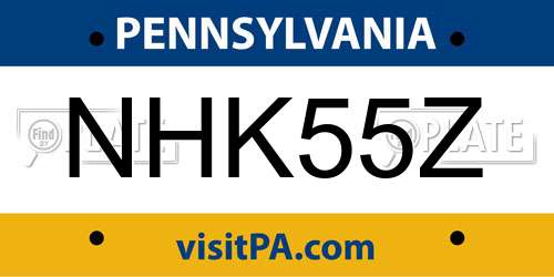 NHK55Z Pennsylvania License Plate
