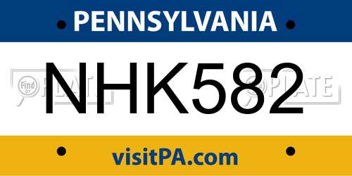 NHK582 Pennsylvania License Plate