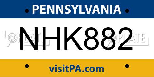 NHK882 Pennsylvania License Plate