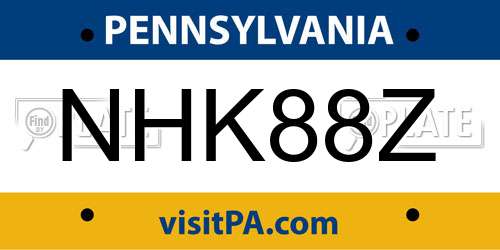 NHK88Z Pennsylvania License Plate