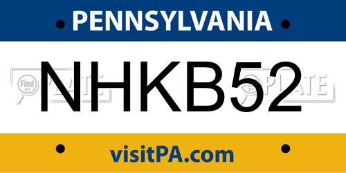 NHKB52 Pennsylvania License Plate