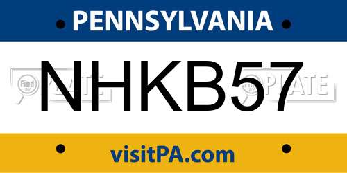 NHKB57 Pennsylvania License Plate