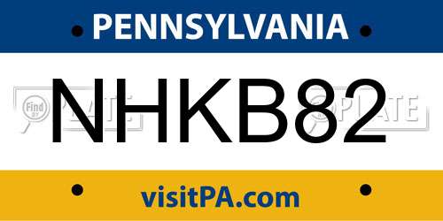 NHKB82 Pennsylvania License Plate