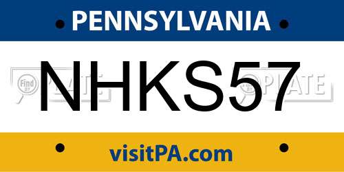NHKS57 Pennsylvania License Plate