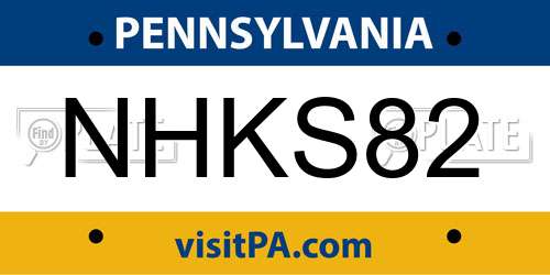 NHKS82 Pennsylvania License Plate