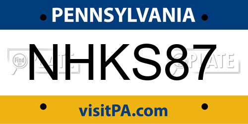 NHKS87 Pennsylvania License Plate