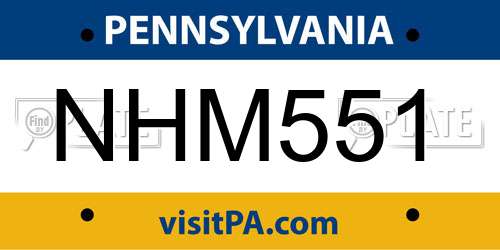 NHM551 Pennsylvania License Plate