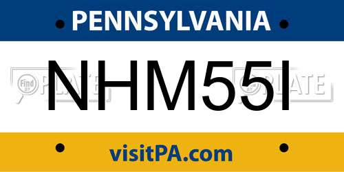 NHM55I Pennsylvania License Plate