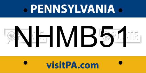 NHMB51 Pennsylvania License Plate