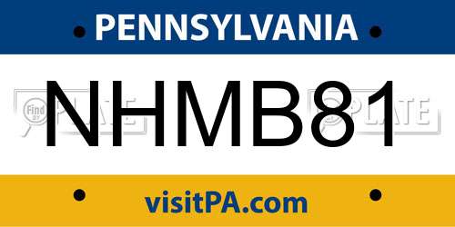 NHMB81 Pennsylvania License Plate