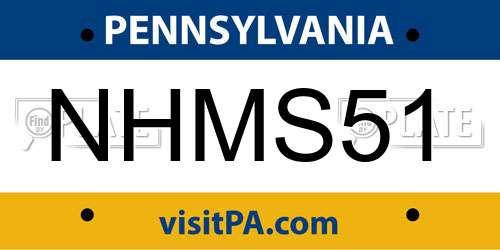 NHMS51 Pennsylvania License Plate