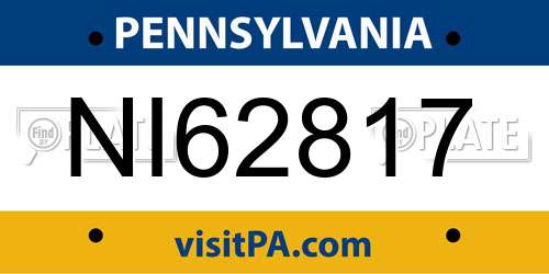 NI62817 Pennsylvania License Plate