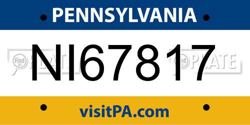 NI67817 Pennsylvania License Plate