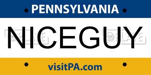 NICEGUY Pennsylvania License Plate