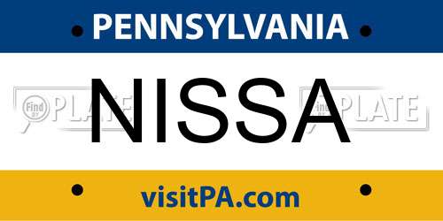 NISSA Pennsylvania License Plate