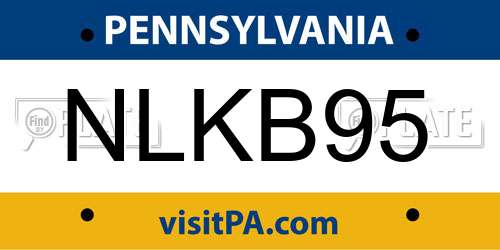 NLKB95 Pennsylvania License Plate