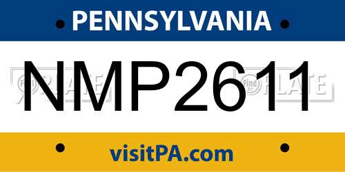 NMP2611 Pennsylvania License Plate