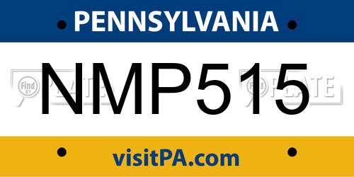 NMP515 Pennsylvania License Plate