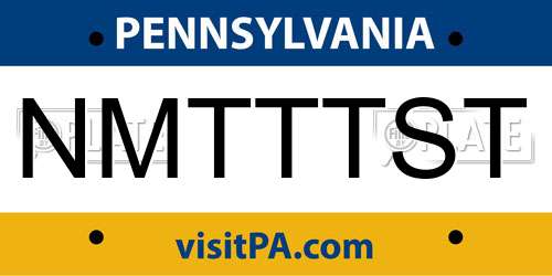 NMTTTST Pennsylvania License Plate