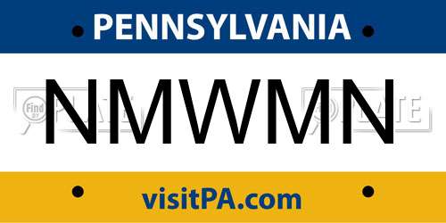 NMWMN Pennsylvania License Plate