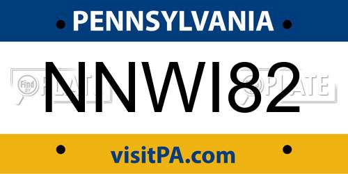 NNWI82 Pennsylvania License Plate