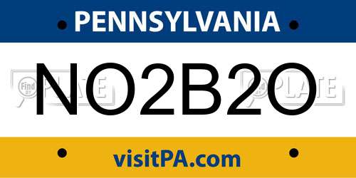 NO2B2O Pennsylvania License Plate