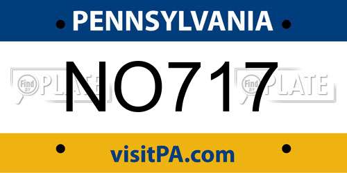 NO717 Pennsylvania License Plate