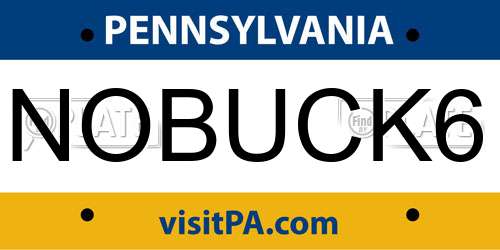NOBUCK6 Pennsylvania License Plate