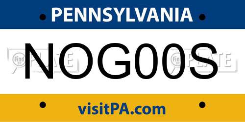 NOG00S Pennsylvania License Plate