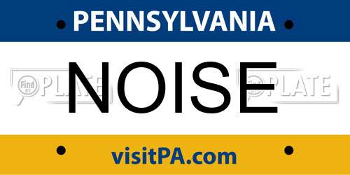 NOISE Pennsylvania License Plate