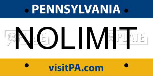 NOLIMIT Pennsylvania License Plate